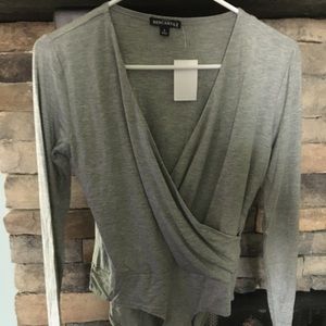 J Crew grey wrap bodysuit
